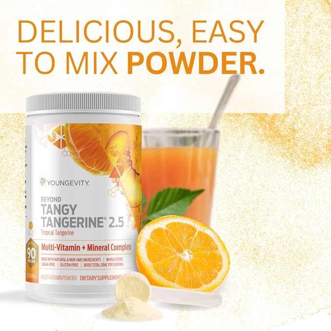 Youngevity Beyond Tangy Tangerine 2.5 Tropical Tangerine Ultimate Multi-Vitamin &amp Mineral Complex - Made With Natural &amp Whole Foods | 8000 ORAC (2)