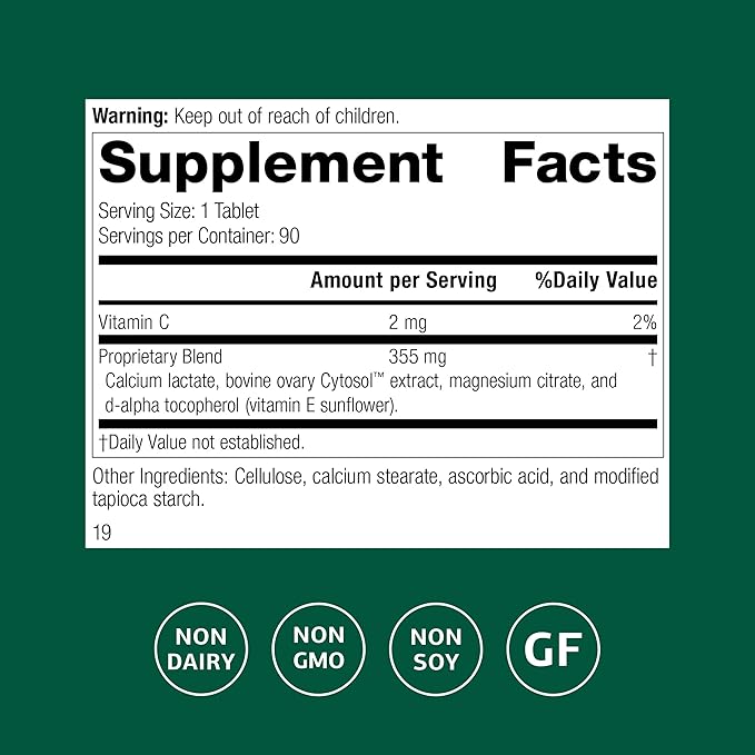 Standard Process Ovex - Daily Whole Food-Based Health Supplement - 90 Tablets (90 Servings)