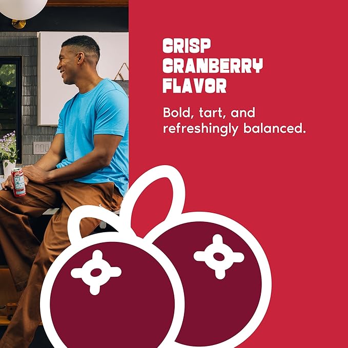 PuraSoda® Cranberry | 65 Calories &amp 13g Pure Cane Sugar per Can | Non-GMO Vegan | Made with Pure Cane Sugar Clean &amp Refreshing | 10 fl oz (300ml) Cans Pack of 24
