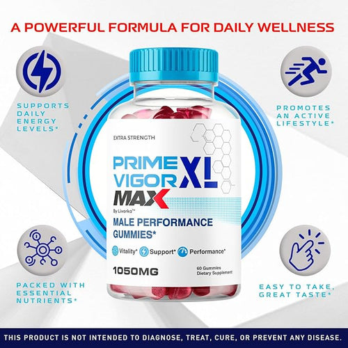 (2 Pack) Prime Vigor XL Max - PrimeVigor XL Max Gummies for Men - Maximum Strength Prime Vigorxl Male Gummys PrimeVigorMax Advanced Formula PrimeVigorGummies Supplement 120 Gummies for 2 Months