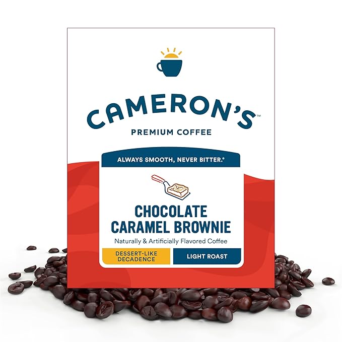 Cameron's Coffee Roasted Whole Bean Coffee Flavored Chocolate Caramel Brownie 4 Pound
