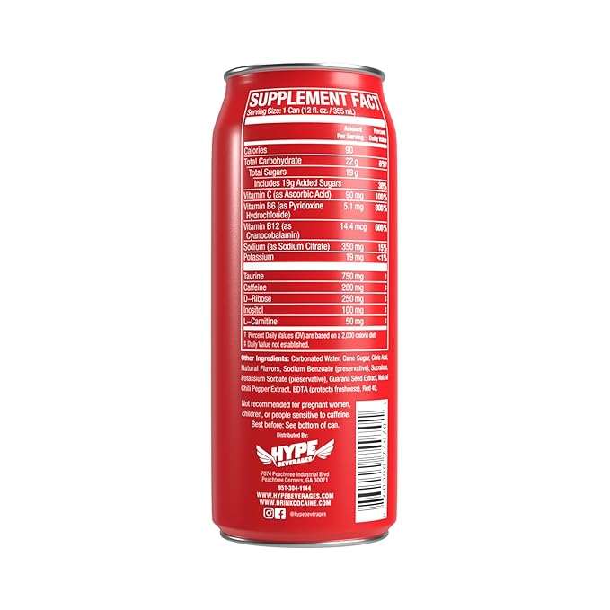 Hype Beverages Official Spice Blast Energy Drink - Spice Flavor with High Caffeine &amp Taurine Vitamins &amp Antioxidants for Pre Workout Energy Boost - 12Oz Can Pack of 12 Caffeine Drinks
