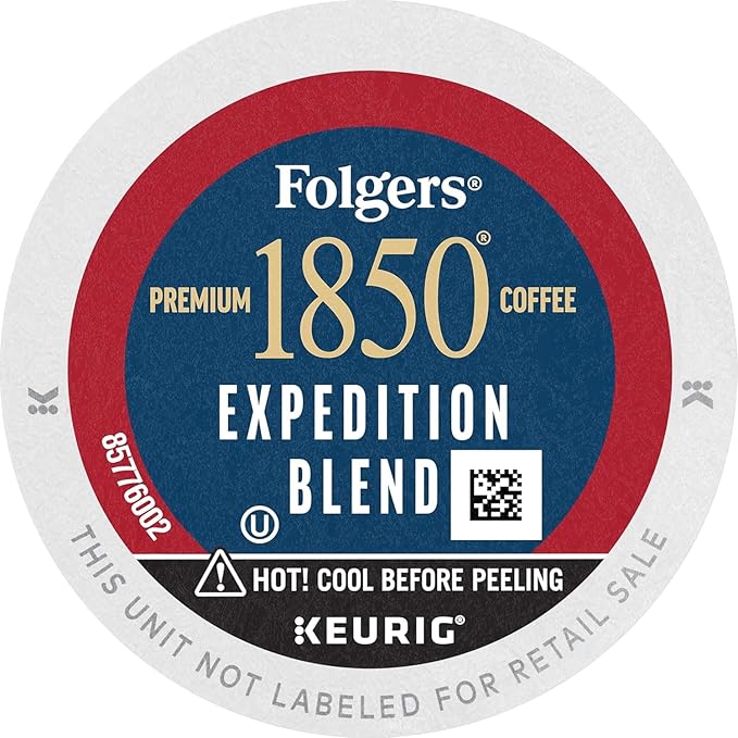 Folgers 1850 Pioneer Blend Medium Roast Coffee K Cup Pack 54 ct 0.37 Oz Net Wt 20 Oz ()