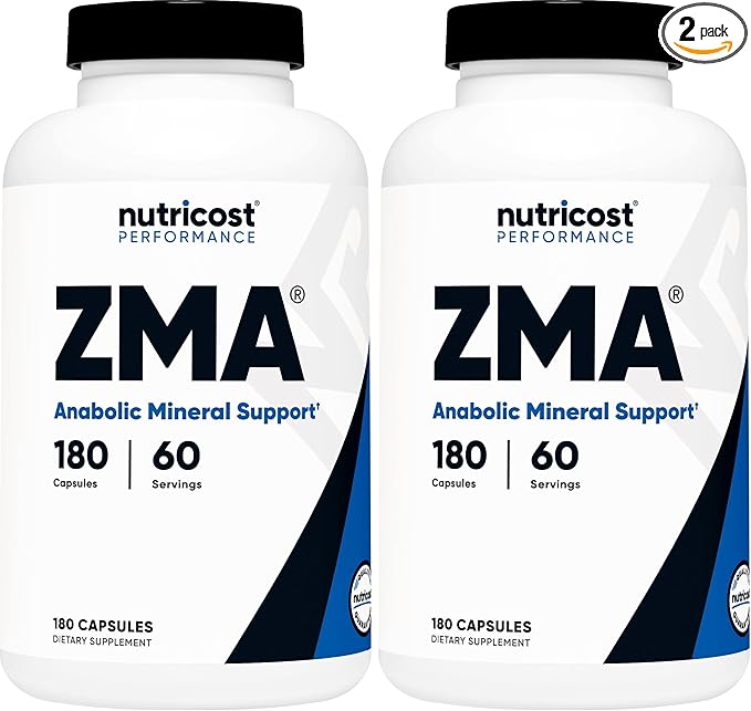 Nutricost ZMA 180 Capsules - Non-GMO and Gluten Free ZMA Supplement (Pack of 2)