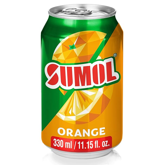Sumol Orange Sparkling Juice Beverage Real Fruit Pulp Imported from Portugal 11.15 oz Cans (Pack of 24)