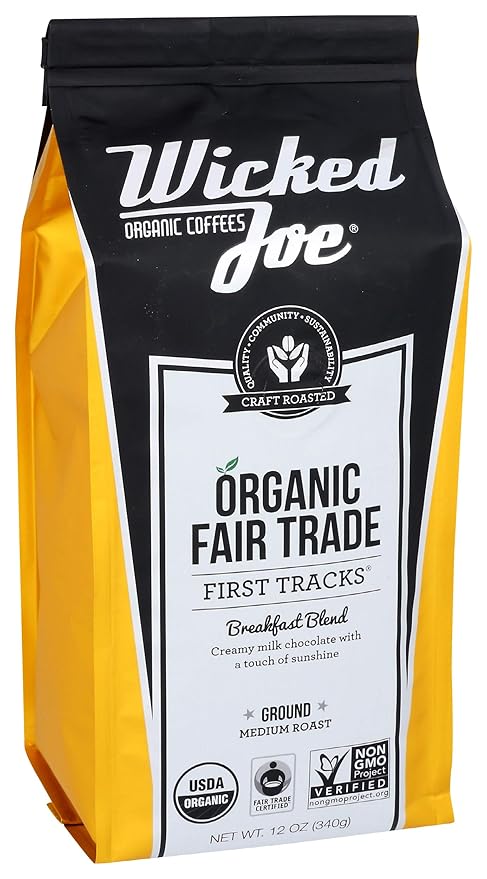 Wicked Joe Coffee Breakfast Blend Ground 12 oz Yellow