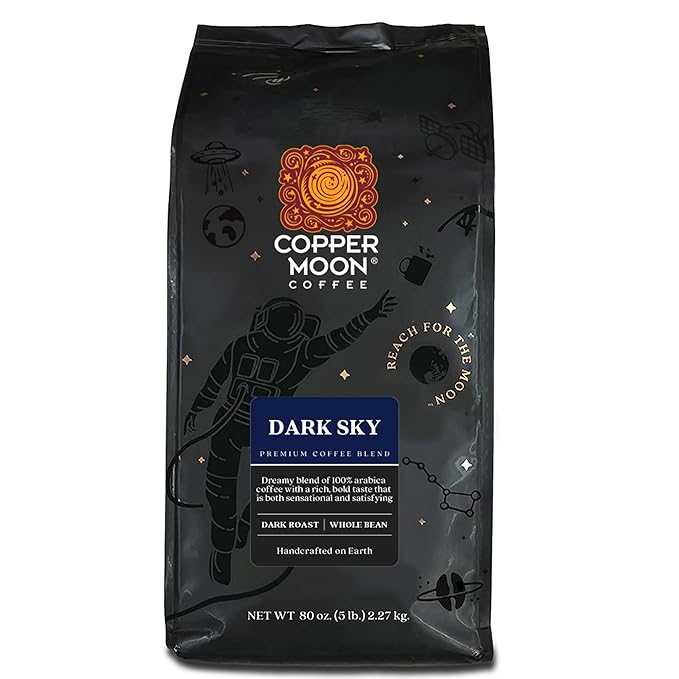 Copper Moon Dark Sky Blend Dark Roast Coffee Whole Bean 5 Lb