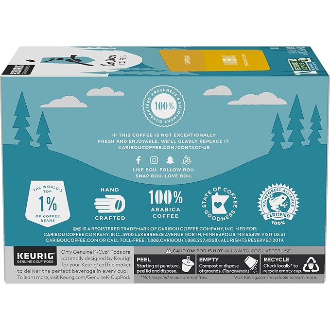 Caribou Coffee Daybreak Morning Blend Keurig Single-Serve K-Cup Pod Light Roast Coffee 72 Count