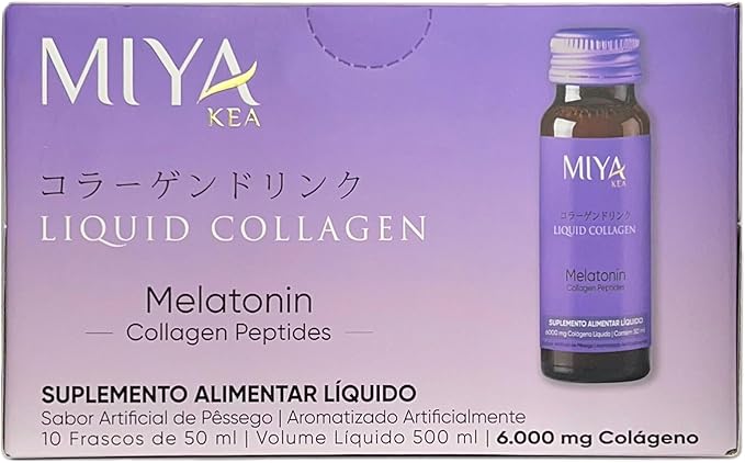 Liquid Collagen with Melatonin – 6000 mg Collagen Peptides per Serving – with Vitamins and Minerals – Peach Flavor (10 Shots)
