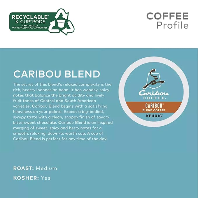 Caribou Coffee Caribou Blend Keurig Single-Serve K-Cup Pod Medium Roast Coffee 72 Count