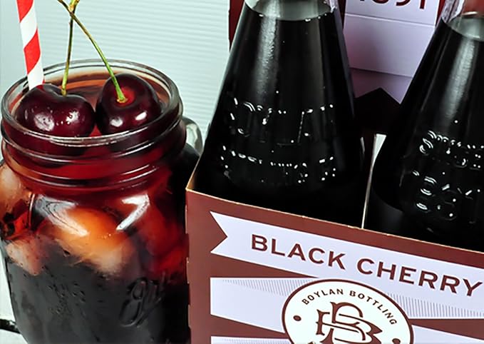 Boylan Black Cherry Soda 12 fl oz (24 Glass Bottles)