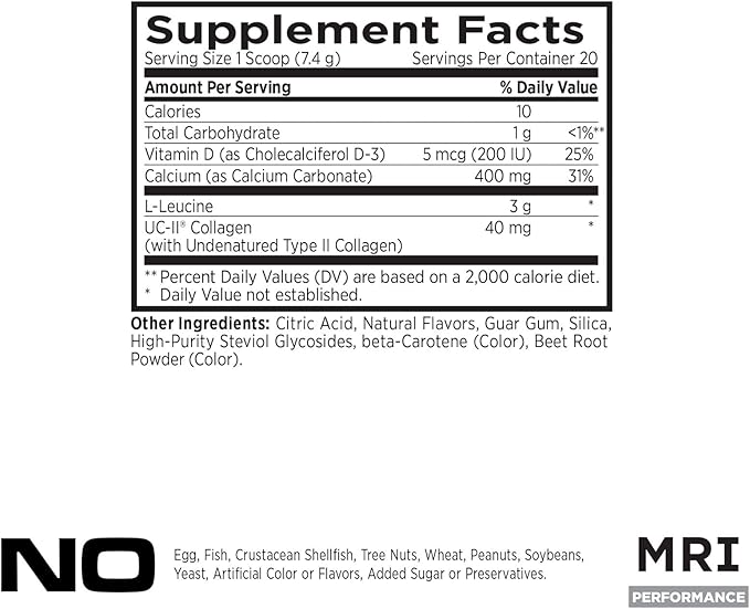 MRI Performance Collagen Peptides Joint Muscle &amp Bone Support with Hydrolyzed Type I &amp III Collagen (Tropical Fruit Punch 20 Servings)