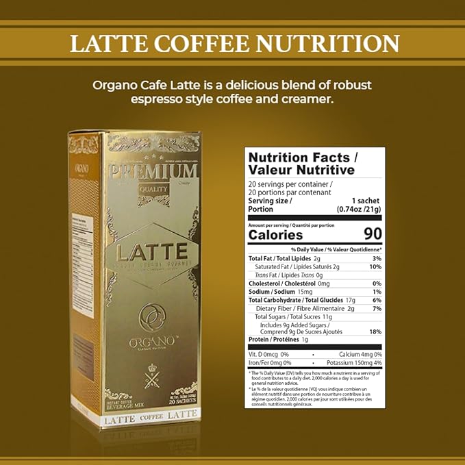 2 boxes ORGANO Gourmet Cafe Latte 100% Certified Ganoderma Lucidum (40 Sachets)