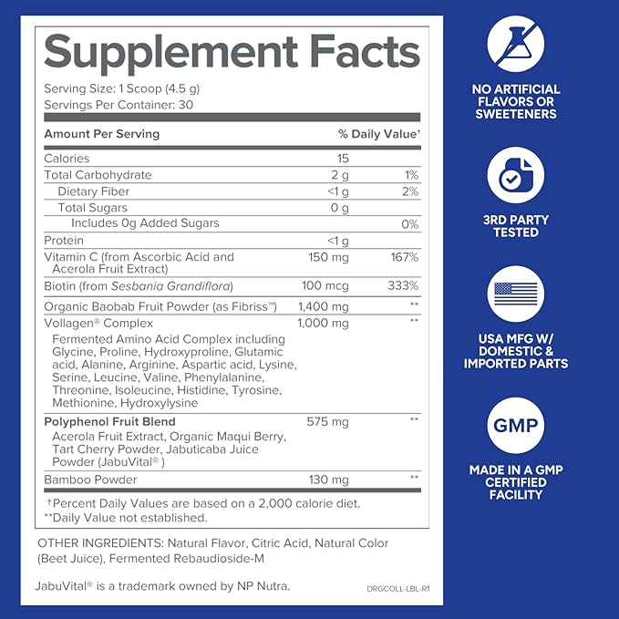 Gundry MD Phyto Collagen Complex Strength Supporting Multivitamin Powder Supplement with Vitamin C Amino Acids and Polyphenols - Strawberry Lemonade (1)