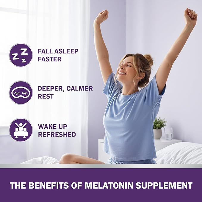 Melatonin 5mg Supplement with L-Theanine &amp Jujube Seed Extract Support Sleep &amp Relaxation Vegan Non-GMO 60 Capsules