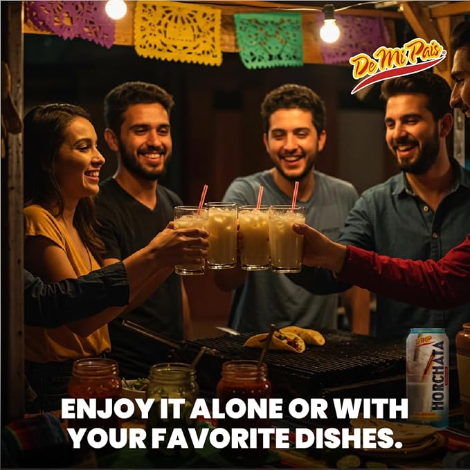 De Mi Pais Horchata Rice Milk Drink with Real Cinnamon Pieces Made with Real Ingredients for a Creamy Authentic Taste Shake Well for a Refreshing Beverage Perfect for Groceries 16.57 Fl Oz 6-Pac