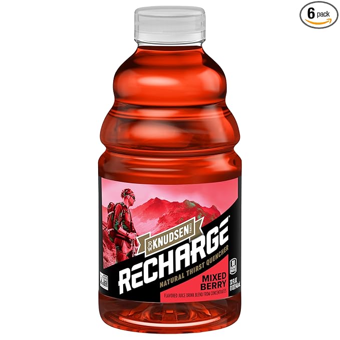 R.W. Knudsen Recharge Mixed Berry Sports Drink with Electrolytes 32 fl oz (Pack of 6)