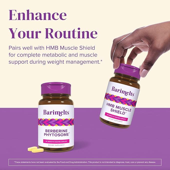 BariMelts Berberine Phytosome 550mg – Clinically Studied Berbevis for 4X Better Absorption vs Regular Berberine – Supports Metabolism &amp Blood Sugar – 60 Smooth-Coated Caplets