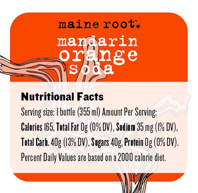 Maine Root Soda - Fair Trade Craft Soda in Glass Bottles (Mandarin Orange 24 Pack)