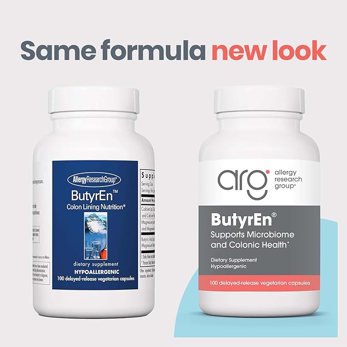 ARG ButyrEn Colon Lining Nutrition - Supports Gut and Colon Health - Digestive Support - Delivers 200 mg - Vegetarian &amp Hypoallergenic - 100 Servings - 100 Delayed-Release Capsules