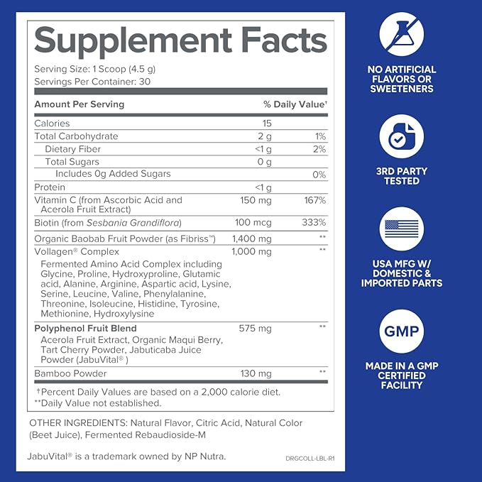 Gundry MD Phyto Collagen Complex Strength Supporting Multivitamin Powder Supplement with Vitamin C Amino Acids and Polyphenols - Strawberry Lemonade (3)