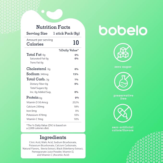 Bobelo Self Carbonating Hydration Packets Orchard Breeze 30 Pack Sparkling Water &amp Soda Alternative Sugar Free Electrolytes Powder Packets Water Enhancer Drink Mix Low Calorie Keto Friendly
