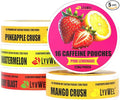LyvWel 72mg Caffeine Energy Pouches – Sampler Pack (Pink Lemonade Mango Crush Pineapple Crush Watermelon Cherry Blast) – Clean Energy with Guarana – 5-Pack (80 Total Pouches)
