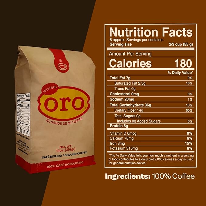 Mi cafe es ORO – Ground Coffee 100% Honduran Dark Roast Exotic Flavor Smooth Aroma Ideal for Drip Coffee Espresso or French Press Brewing – Freshly Packed Coffee Bags – 14 Oz | 3-Pack