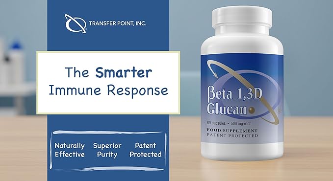 Transfer Point Immune Support Supplement Highly Purified Beta Glucan 500 mg per Capsule (Pack of 1 - b-glucan Fiber)