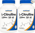 Nutricost L-Citrulline 500mg 120 Capsules - Gluten Free Non-GMO 1000mg Per Serving (60 Serv) (Pack of 2)
