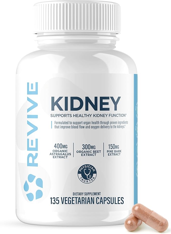 Revive MD Kidney Support Supplement for Men &amp Women – Kidney Cleanse &amp Detox Capsules for Overall Health &amp Function – Vegan-Friendly Gluten-Free &amp Soy-Free (135 Vegetarian Capsules 4