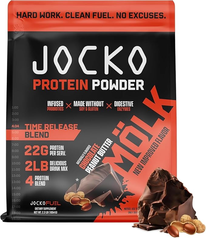 Jocko Fuel Protein Bundle (2 Pack) - Chocolate Peanut Butter (2lb) + Vanilla (2lb) - Supports Muscle Recovery &amp Growth