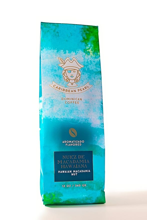 Caribbean Pearl HAWAIIAN MACADAMIA NUT 100% Arabica Flavored Coffee Origin: Dominican Republic 12oz (Ground) 1