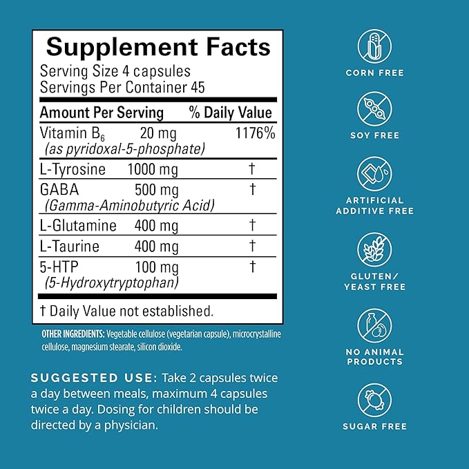 BRAINMD Dr Amen NeuroLink - 180 Capsules - Promotes Optimal Brain Function Focus &amp Concentration - Gluten Free - 45 Servings