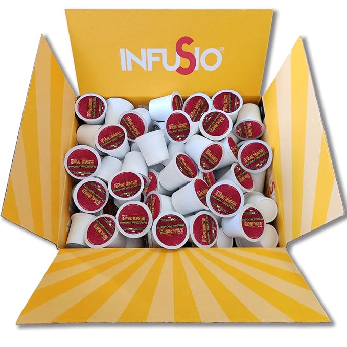 InfuSio Coffee Pods – 96 Count Ethiopian Yirgacheffe (Light Roast Coffee) Single Serve Coffee Pods for Keurig K Cup® Brewers Compatible with Keurig 2.0 Brewers