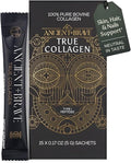 Ancient + Brave True Collagen Powder Packets 15 x 5g EU Grass Fed Collagen Peptides Highly Absorbable Protein Powder Supplements for Women Keto Friendly for Hair Skin and Nails Travel Ready