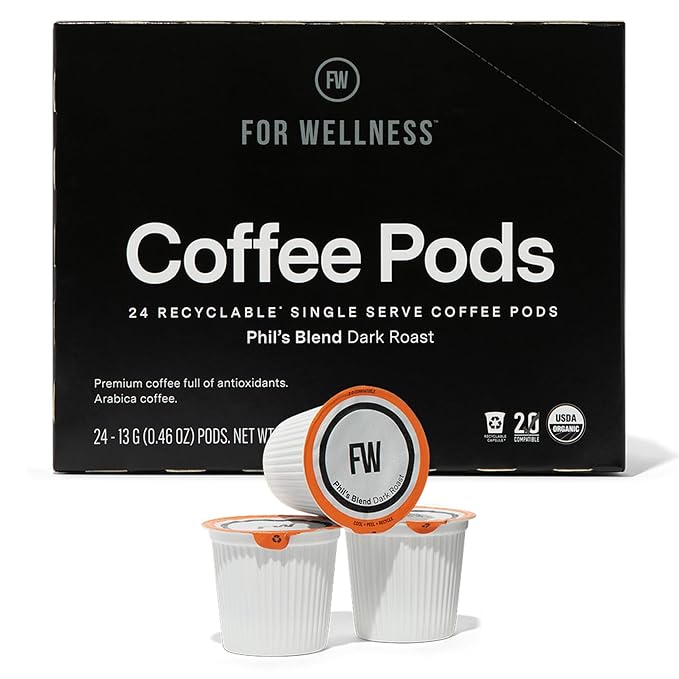 For Wellness Arabica Coffee Pods (24 Pods Dark Roast) – Pair With The Good Stuff to Supercharge Your Coffee