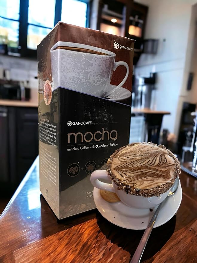 Ganocafe Mocha is a Concoction of Ganoderma Lucidum extract Coffee Beans and Cocoa. Specially Blended to Give you an Authentic Cup of Smooth and Creamy Coffee Exclusively by Gano Excel 15 Sachets.