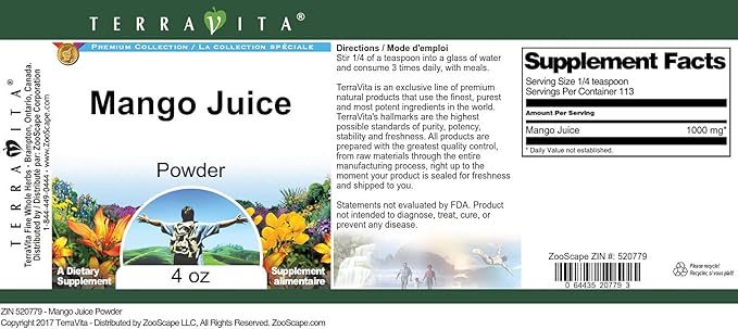 Mango Juice Powder (4 oz ZIN: 520779)
