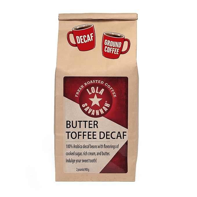 Lola Savannah Butter Toffee Ground Decaf Coffee 2lb