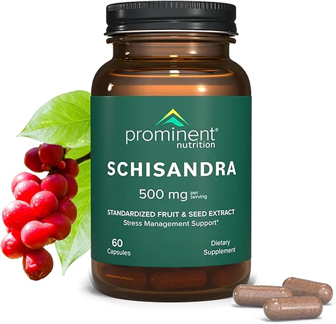 Prominent Nutrition Schisandra - Supplement for Liver &amp Stress Support - No Artificial Colors - Non-GMO Vegan &amp Gluten-Free - 60 Capsules (60 Servings)
