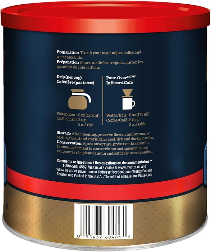 MELITTA Traditional Medium Roast Coffee Ground Coffee 100% Arabica Coffee Beans Premium Coffee Kosher Certified 930 g