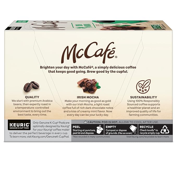 McCafe Irish Mocha Coffee Single-Serve Keurig K-Cup Pods 60 Count