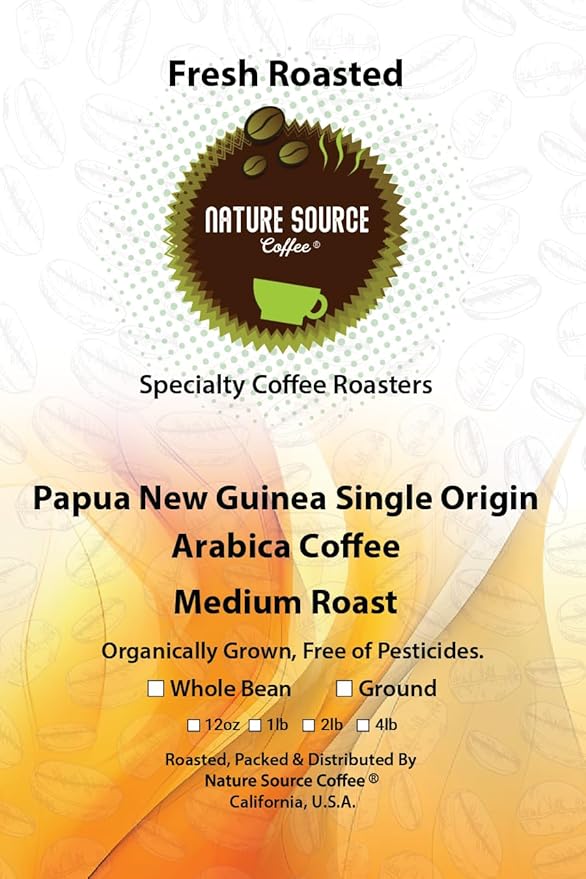 Papua New Guinea Single Origin Arabica Coffee Medium Roast Ground 2lbs 1-Pack