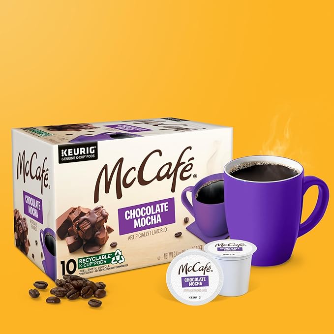 McCafe Chocolate Mocha Single Serve Coffee Keurig K-Cup Pods Flavored Coffee 60 Count (6 Packs of 10)