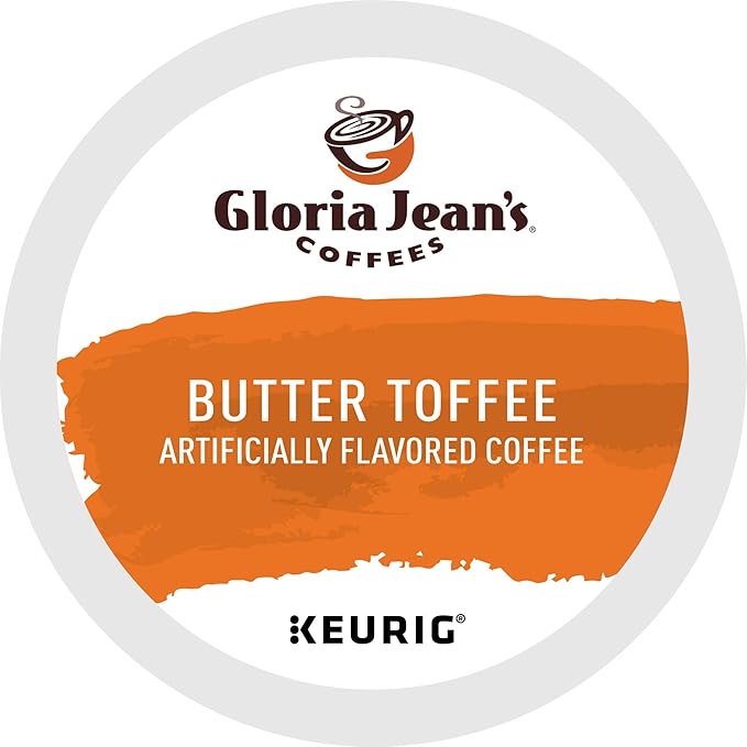 Gloria Jean's Coffees Butter Toffee Single-Serve Keurig K-Cup Pods Flavored Medium Roast Coffee 96 Count