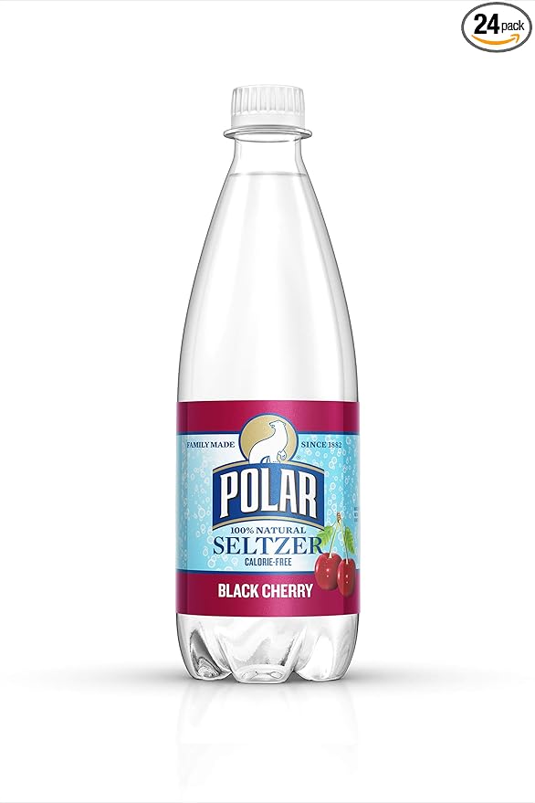 Polar Beverages Seltzer Black Cherry 20 Fluid Ounce (Pack of 24)