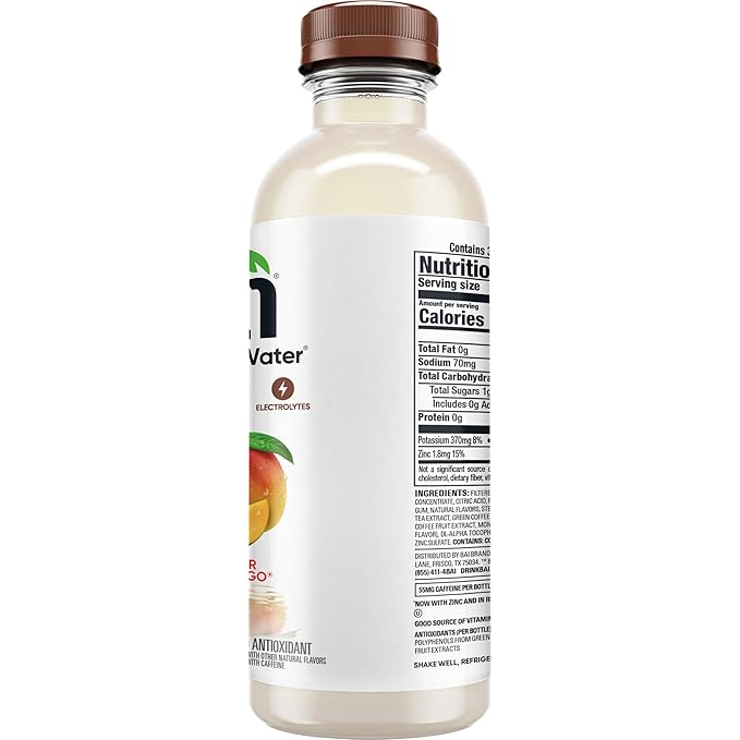 Bai Antioxidant Infused Water Beverage Madagascar Coconut Mango with Vitamin C and No Artificial Sweeteners 18 Fluid Ounce Bottle 12 Pack