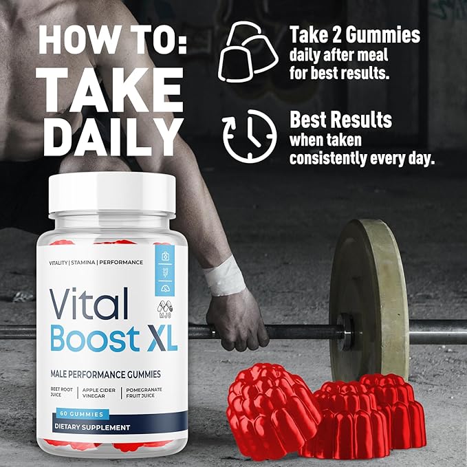(2 Pack) Vital Boost XL Gummies Official VitalBoost X L Gummys for Men with All Natural Ingredients Vital Boost XL Advanced for Wellness Support with Premium Active Lifestyle Vitamins (120 Gummies)