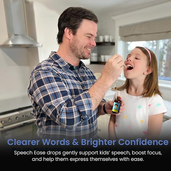 Speech Ease Kids Supplement – Natural Speech Support Drops with Vitamin B12 Folate &amp Vitamin D | Heavy Metal Cleanse for Brain Health Communication &amp Confidence | Gluten-Free Non-GMO Made